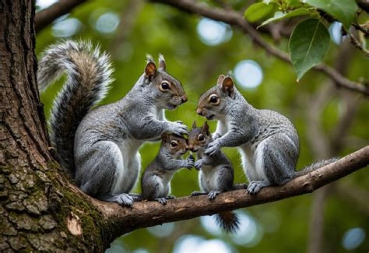 Do squirrels stay together as a family?
