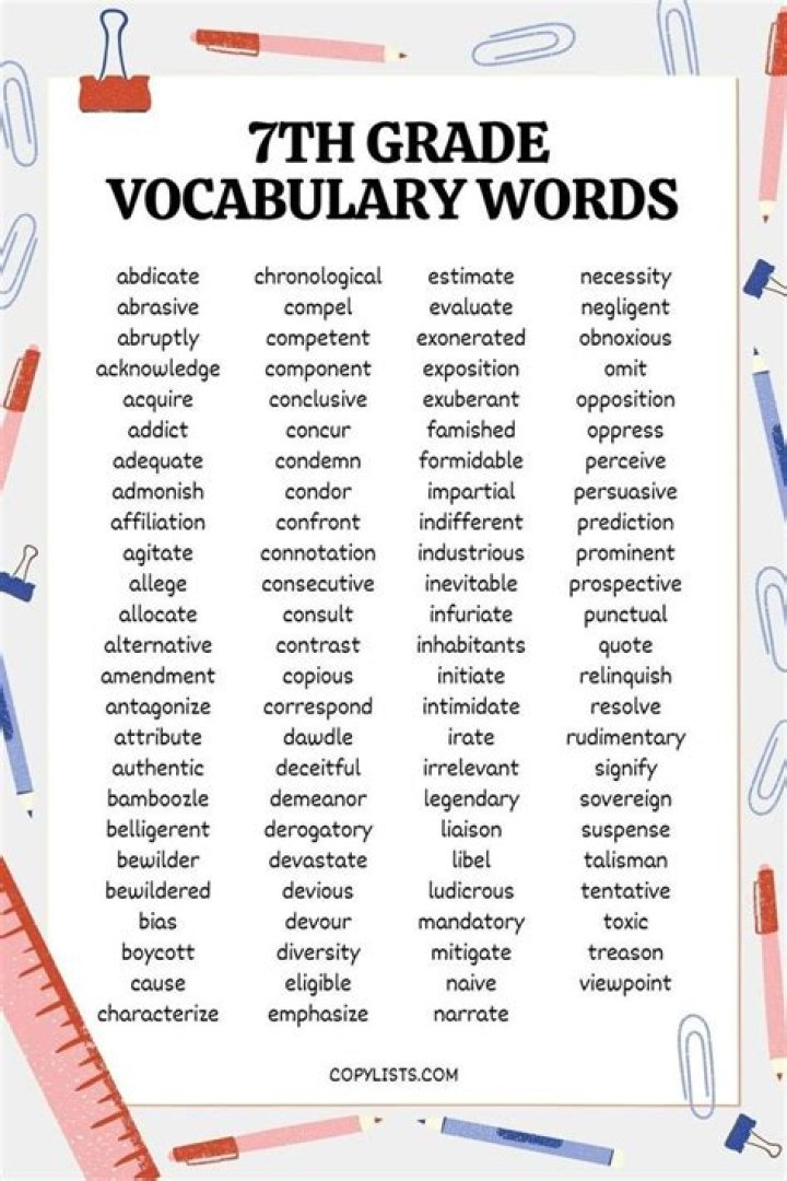 How many words per minute should 7th graders read?