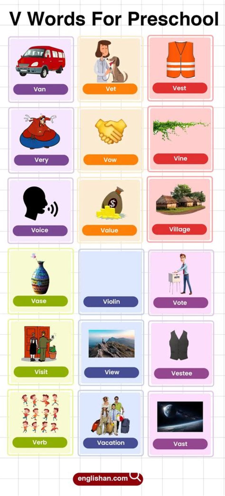 What are some V words?