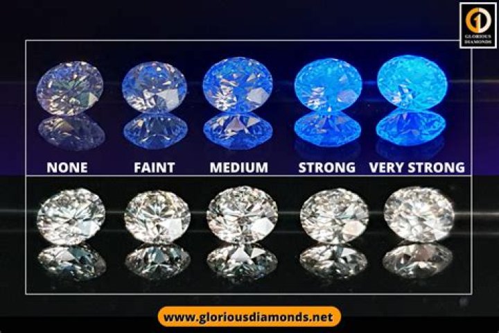 What color do diamonds fluoresce?