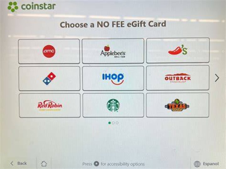What gift cards does Coinstar exchange accept?