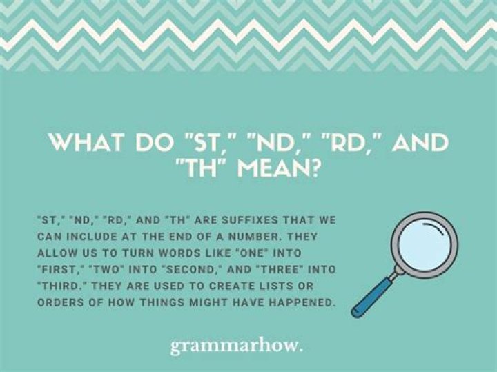What is St nd rd th called?