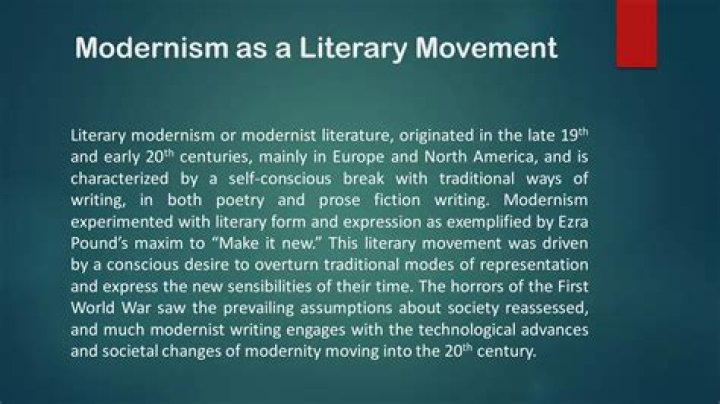 What is the modernist movement in poetry?