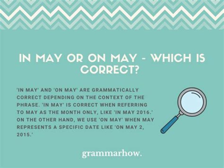 Which is correct in May or on May?