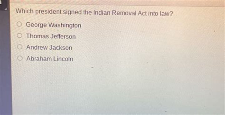 Which President signed the Indian Removal Act into law?