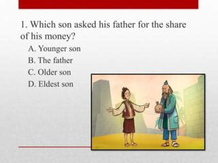Which son asked his father for the share of the money?