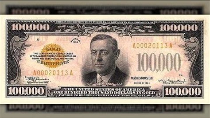 Who is on the $100000 bill?